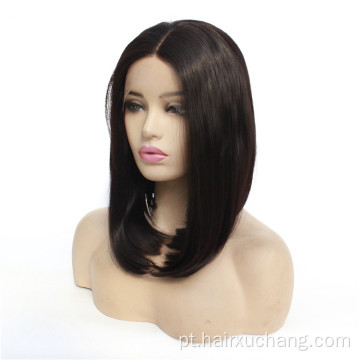 peruca sintética preta curta bob renda frontal peruca sintética Black Womer Wig sintético